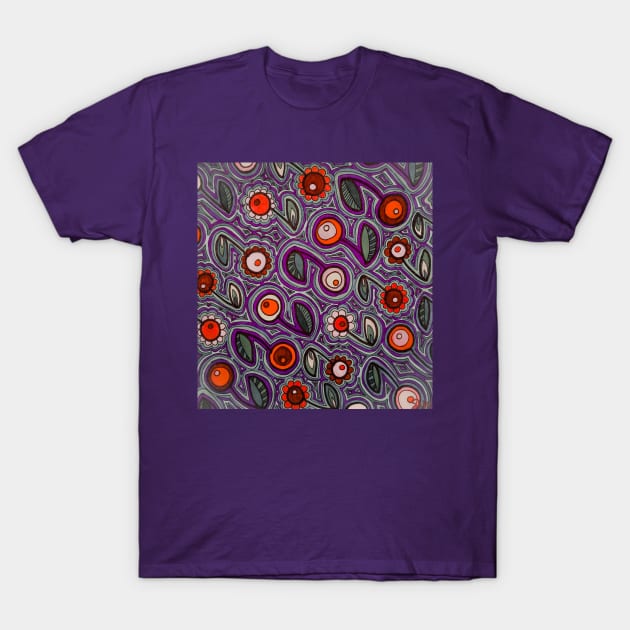 Wallflower Wallpaper Carmine Bulbs T-Shirt by sarahkathart90